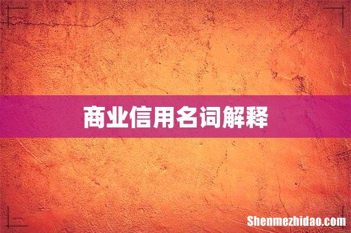 商业信用名词解释