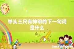 举头三尺有神明的下一句词是什么