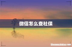 微信怎么查社保