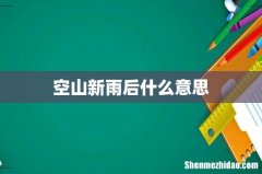 空山新雨后什么意思