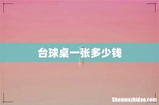 台球桌一张多少钱