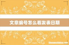文章编号怎么看发表日期