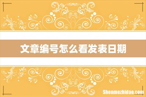 文章编号怎么看发表日期