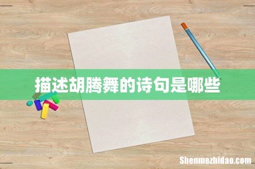 描述胡腾舞的诗句是哪些