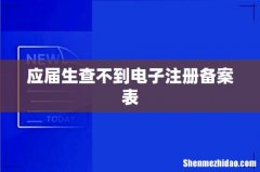 应届生查不到电子注册备案表