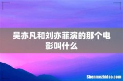 吴亦凡和刘亦菲演的那个电影叫什么