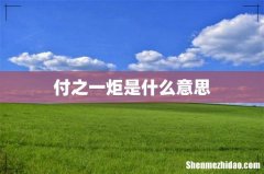 付之一炬是什么意思