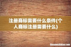 个人商标注册需要什么 注册商标需要什么条件