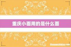 重庆小面用的是什么面