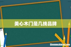 美心木门是几线品牌