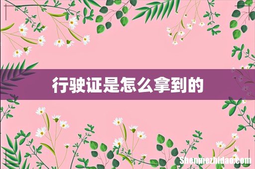 行驶证是怎么拿到的