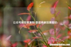 靠谱商家投票报价 公众号刷投票兼职