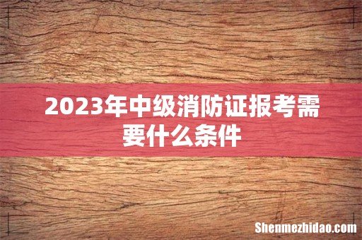 2023年中级消防证报考需要什么条件