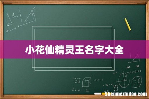 小花仙精灵王名字大全