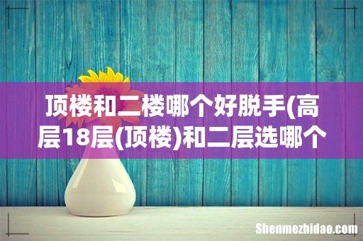 高层18层(顶楼 顶楼和二楼哪个好脱手和二层选哪个好?)