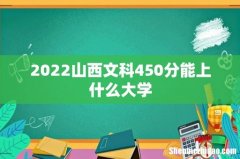 2022山西文科450分能上什么大学