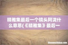 《晴雅集》最后一句话是什么？ 晴雅集最后一个镜头阿泷什么意思