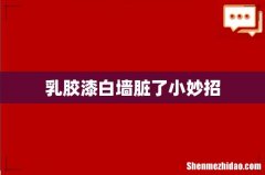 乳胶漆白墙脏了小妙招