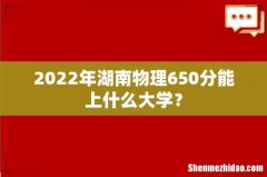 2022年湖南物理650分能上什么大学？