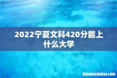 2022宁夏文科420分能上什么大学