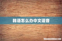 韩语怎么办中文谐音