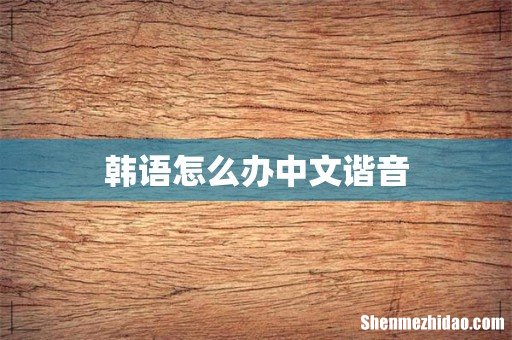韩语怎么办中文谐音