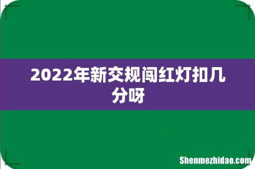 2022年新交规闯红灯扣几分呀