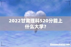 2022甘肃理科520分能上什么大学？
