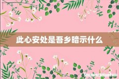 此心安处是吾乡暗示什么
