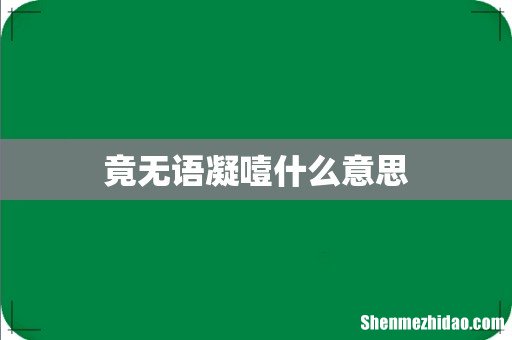 竟无语凝噎什么意思