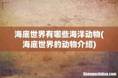 海底世界的动物介绍 海底世界有哪些海洋动物