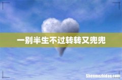 一别半生不过转转又兜兜