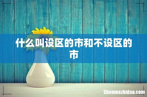 什么叫设区的市和不设区的市