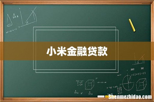 小米金融贷款
