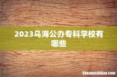 2023乌海公办专科学校有哪些