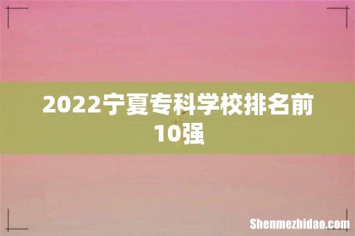 2022宁夏专科学校排名前10强