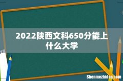 2022陕西文科650分能上什么大学
