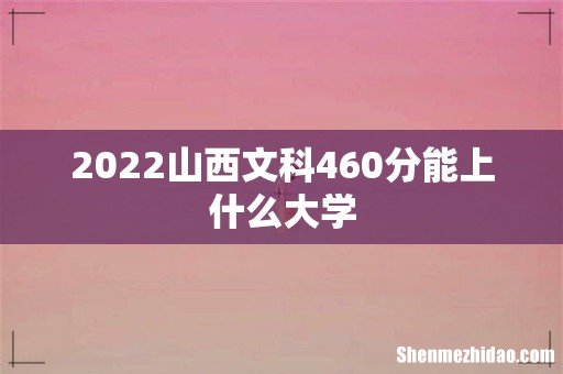 2022山西文科460分能上什么大学