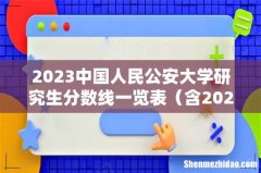 含2021-2022历年复试 2023中国人民公安大学研究生分数线一览表