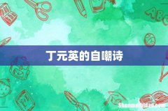 丁元英的自嘲诗