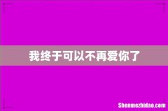 我终于可以不再爱你了