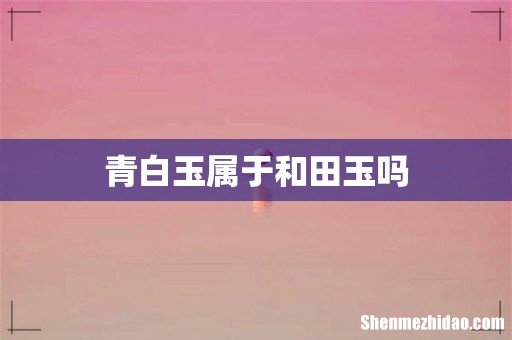 青白玉属于和田玉吗