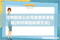 农村两险收缴方法 河南税务公众号缴费养老保险