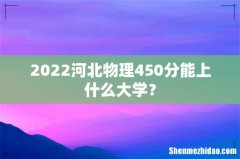 2022河北物理450分能上什么大学？
