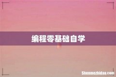 编程零基础自学