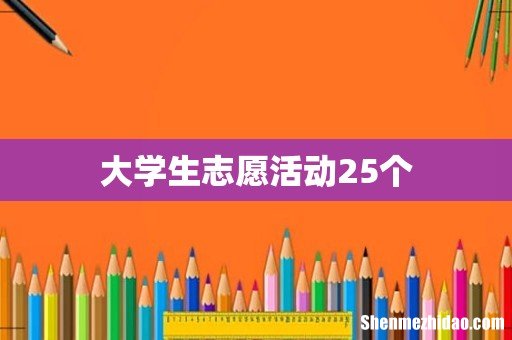 大学生志愿活动25个