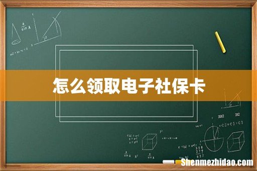 怎么领取电子社保卡