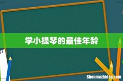 学小提琴的最佳年龄