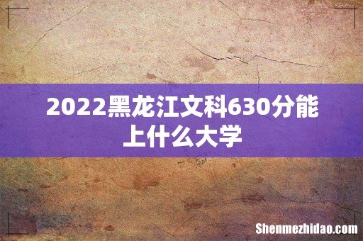 2022黑龙江文科630分能上什么大学