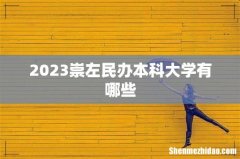 2023崇左民办本科大学有哪些